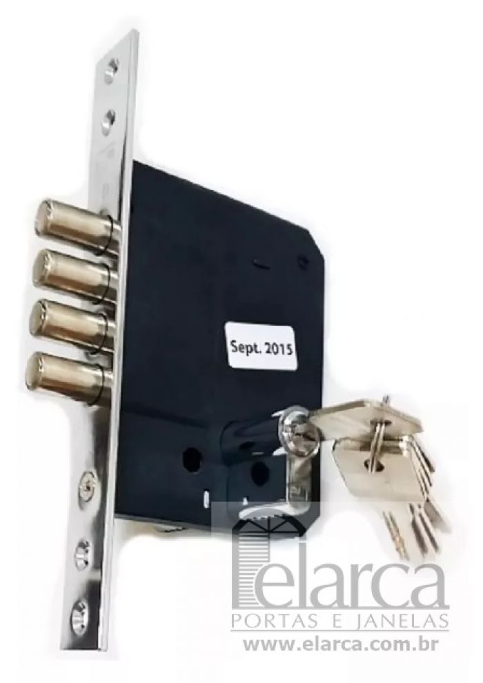 FECHADURA PIVOTANTE EXTERNA 3 PINOS COM ROLETE E CILINDRO 5